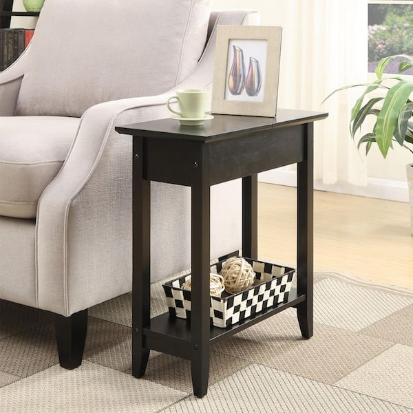 Convenience Concepts American Heritage Black Flip Top End Table