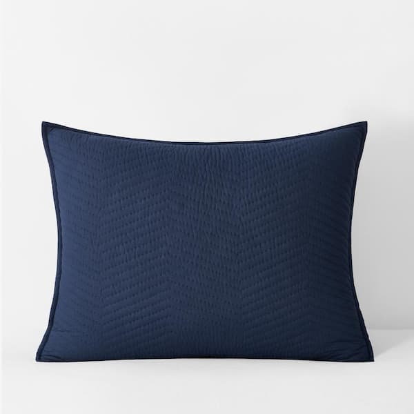 The Company Store Company Midnight Blue Cotton Standard Quilted Sham