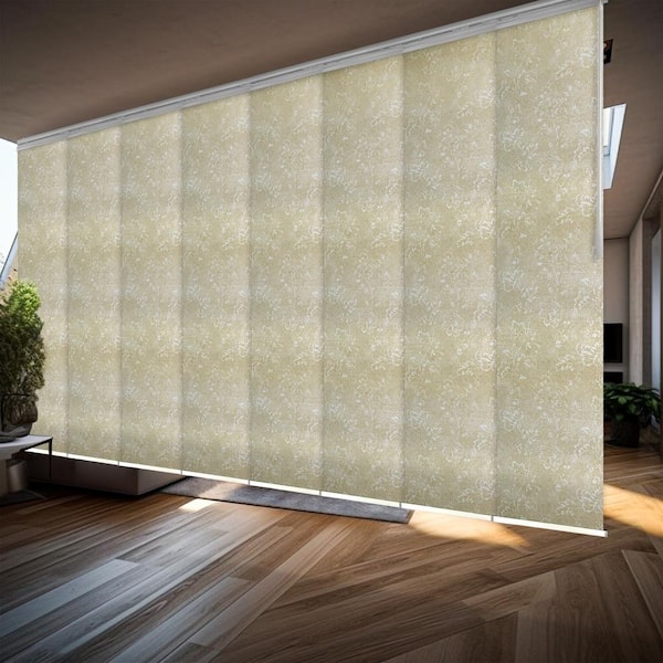 EMOH Viola 130 in. - 175 in. W x 94 in. L Adjustable 8- Panel White Double Rail Panel Track with 23.5 in. Slates