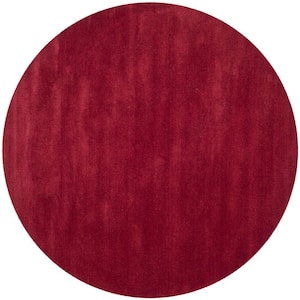 Himalaya Red 6 ft. x 6 ft. Round Solid Gradient Area Rug