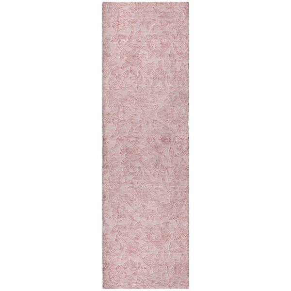 Dream Shag Premium Machine Washable Abstract ADS782 Pink 2 ft. x 7 ft. Runner Rug