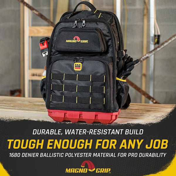 MagnoGrip RED Base Series 13.5 in. 41-Pocket Contractor's Backpack