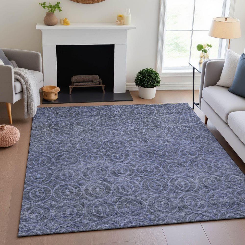 Mayfield Premium Machine Washable Abstract AMF1227 Denim 10 ft. x 14 ft. Area Rug price history on PriceWatchPro