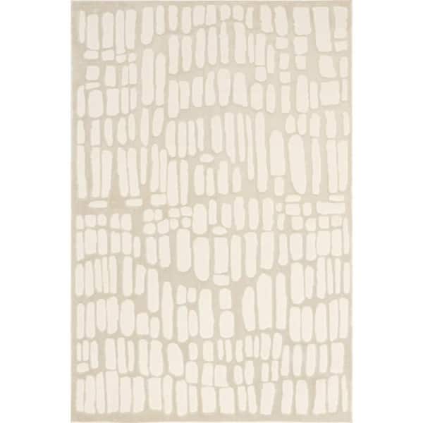 Belen Modern Abstract Area Cream 6 ft. x 9 ft. Indoor Area Rug