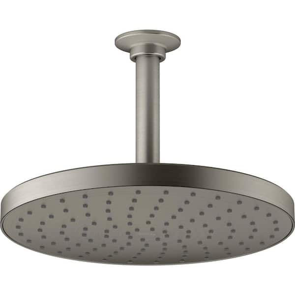 KOHLER Awaken 1-Spray Patterns 10 in. Single Ceiling Mount Rain Fixed Shower Head in Vibrant Brushed Nickel