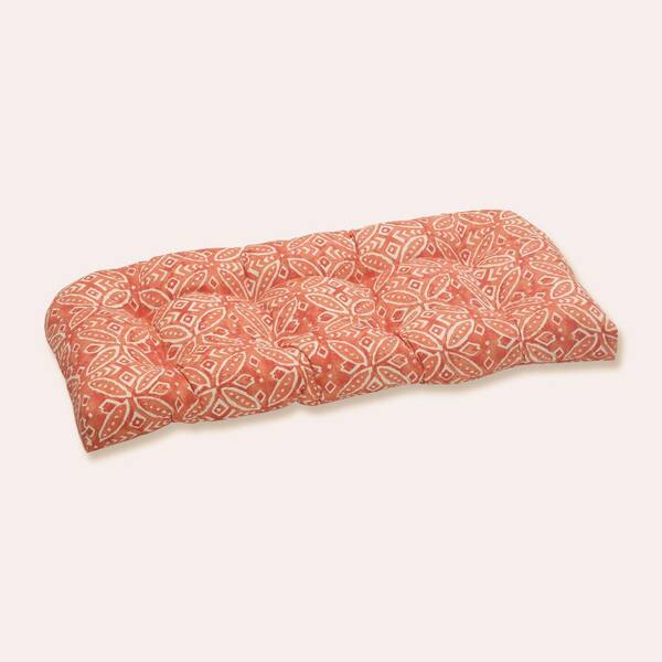 Pillow Perfect Novelty Rectangular Outdoor Bench Cushion in Orange