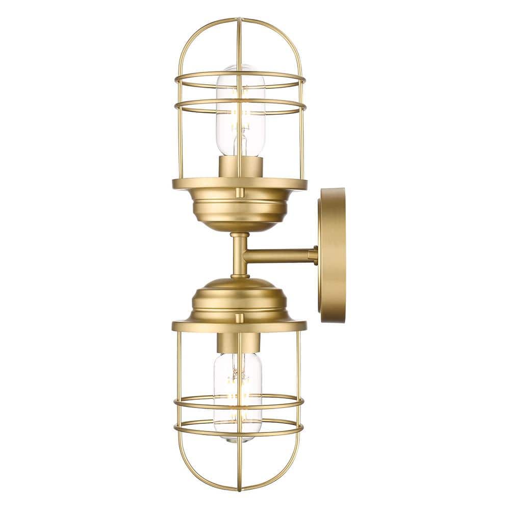 Brushed Champagne Bronze Nautical Industrial Sconce