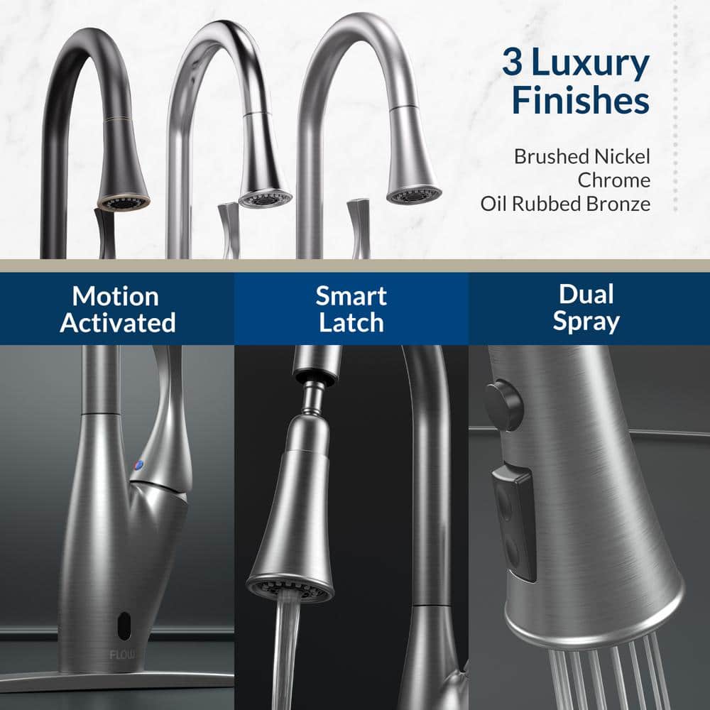 Brushed Nickel Pull-Down Kitchen Faucet with Spray
