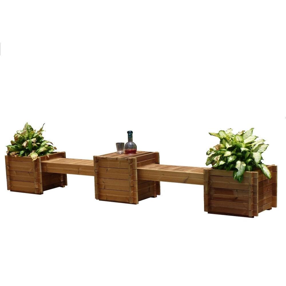 TherMod Contessa 138 in. x 20 in. Wood Bench Planter THCONT The Home