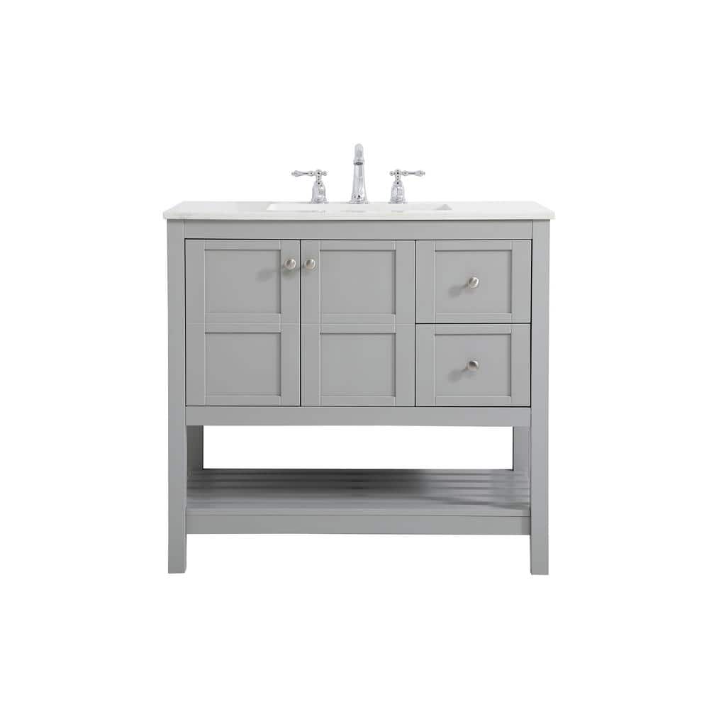 Timeless Home 36 in. W x 22 in. D x 34 in. H Single Bathroom Vanity in Gray