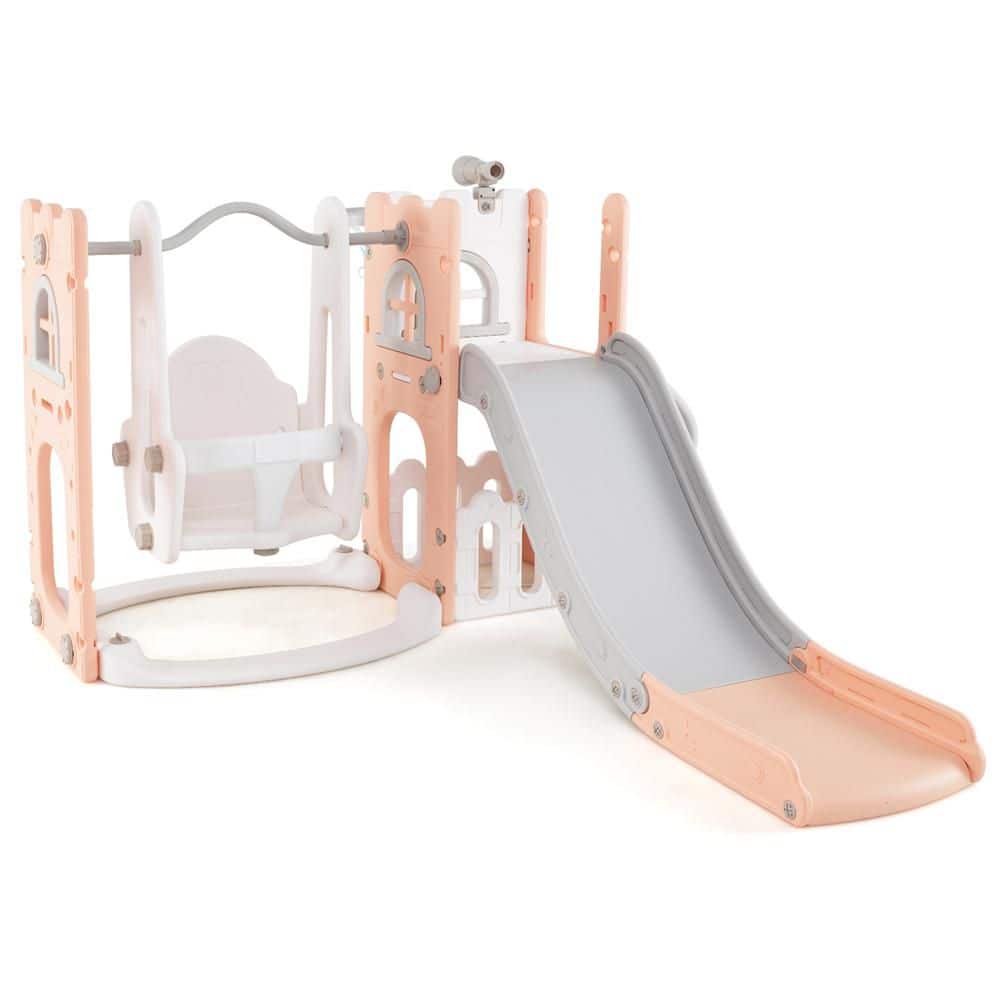 7 in 1 L-shaped Toddle Swing and Slide Set Freestanding Toddler Slide Playset w/ Swing Pink price history on PriceWatchPro