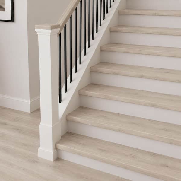 Silver Shore Oak 0.18 in. x 11.5 in. x 47 in. Luxury Vinyl Eased Edge Stair Tread (2-Pieces/Case)