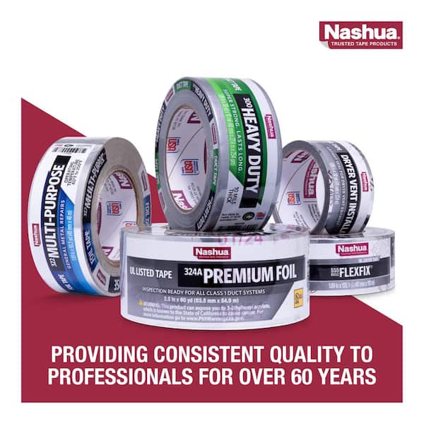 Nashua Tape - 2.5 in. x 60 yd. 324A Premium Foil HVAC UL Listed Sealer Duct Tape