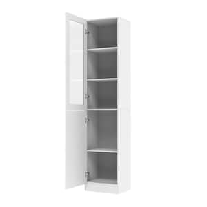White Wood Storage Cabinet Buffet and Hutch Combination Cabinet With Shelves (158 Cabinet)