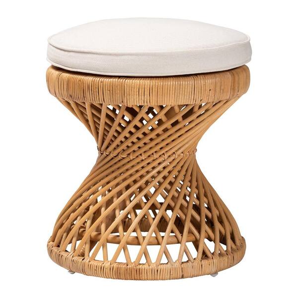 bali & pari Borneo Light Honey Rattan Non-Upholstered Ottoman