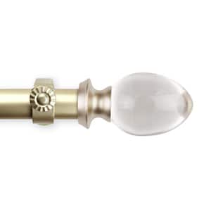 160 in. - 240 in. Adjustable Single Curtain Rod 1 in. Dia in Gold with Ellis Finials