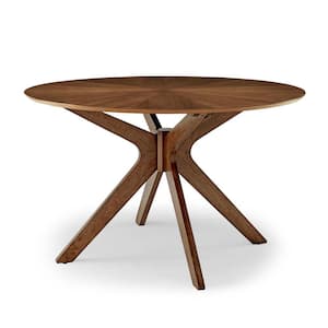 Crossroads 47 in. Walnut Round Wood Dining Table