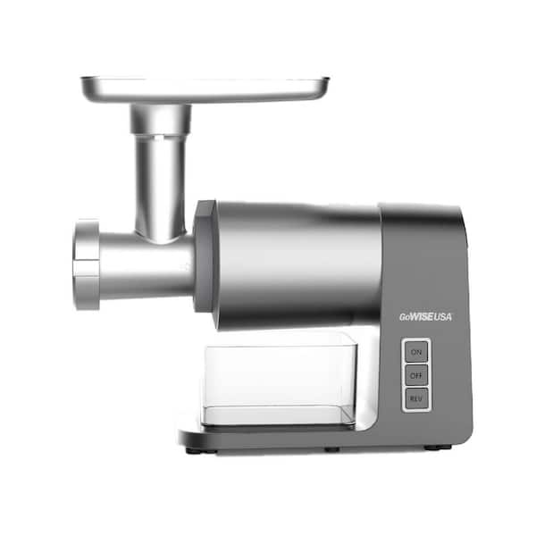 Electric Meat Grinder, 2000W Max Stainless Steel Compact Sausage Stuffer with 3 Grinding Plates & 2 Blades, Size: Medium, Silver