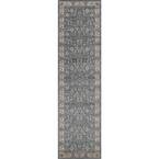 Kashan Bergama Blue 2 ft. x 7 ft. Runner Rug