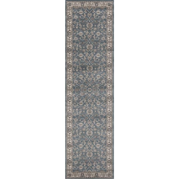 Concord Global Trading Kashan Bergama Blue 2 ft. x 7 ft. Runner Rug ...