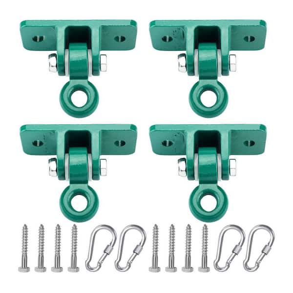 Green Heavy Duty Swing Hanger Set with Included Hardware for Indoor Outdoor Playground Swing Sets Pack of 4