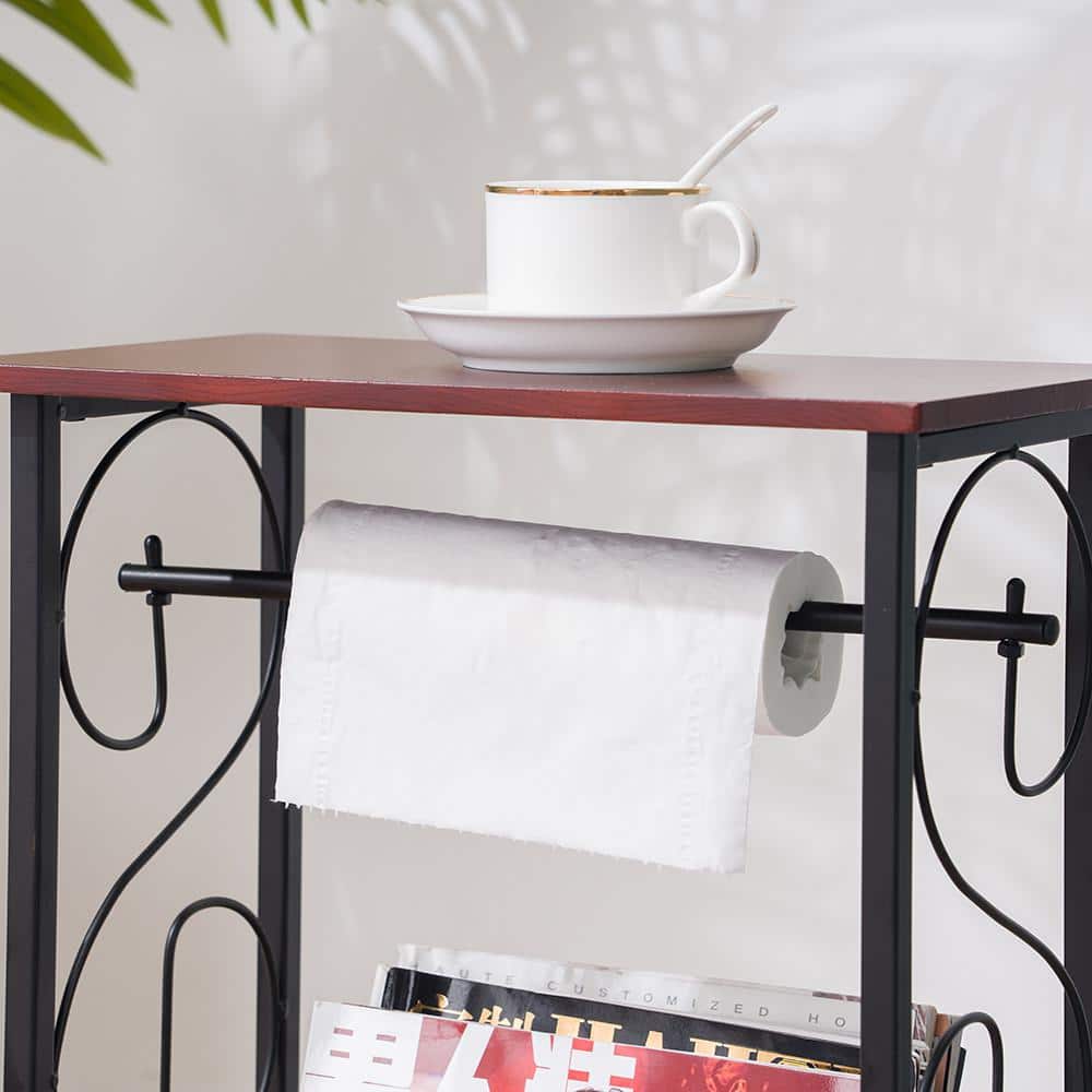 8 in. Rectangle Wood Top Side Table Brown Color - thumbnail 7