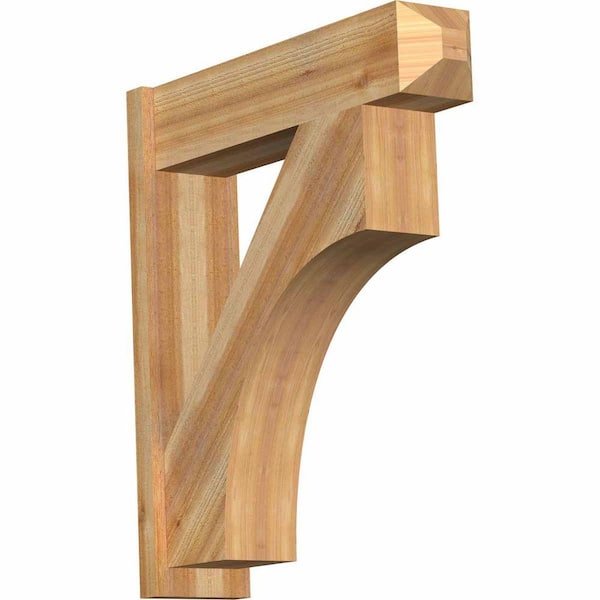 Ekena Millwork 8 in. x 36 in. x 32 in. Western Red Cedar Westlake Craftsman Rough Sawn Outlooker