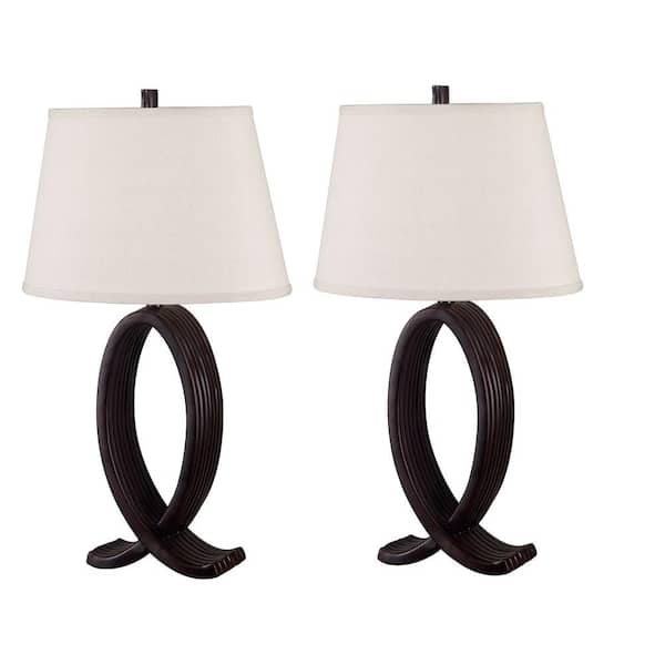 Kenroy Home Nemeaux 30 in. Oil-Rubbed Bronze Table Lamp Set (2-Pack)