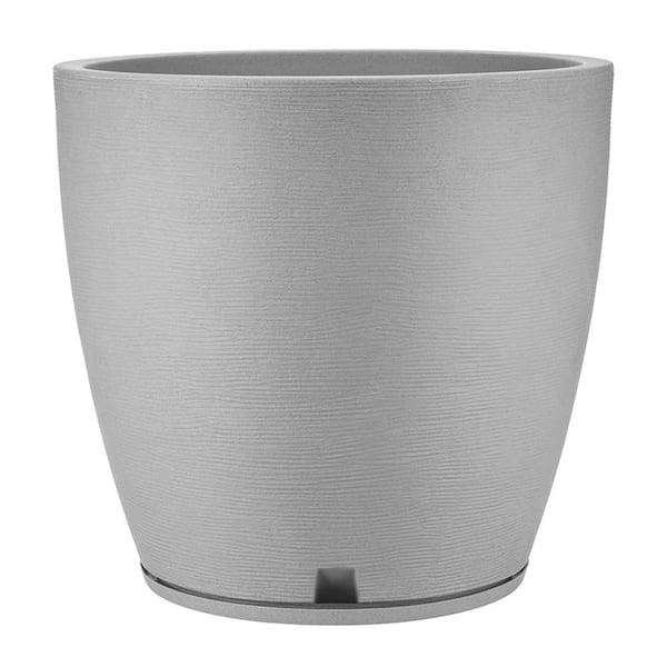 FLORIDIS 29.52 in. W x 27.51 in. H Amsterdan XX-Large Plastic Resin Indoor and Outdoor Planter - Cement Color