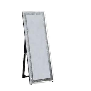 Oversized Silver Wood Modern Mirror (62.99 in. H X 2.28 in. W)