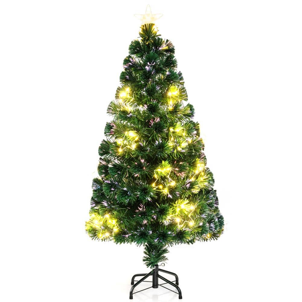 Costway 7ft. PreLit Artificial Christmas Tree with 270 Branch Tips 509 Warm White LED Lights