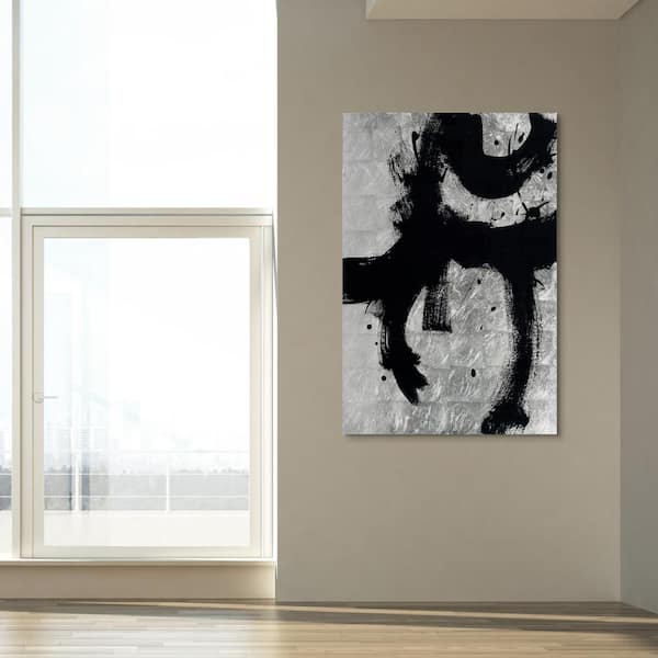 Empire Art Direct Onyx Gesture I Abstract Unframed Reverse Printed On Tempered Glass With Silver Leaf Wall Art 32 In X 48 In Tms 3248 The Home Depot