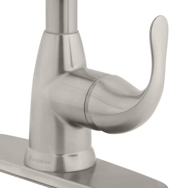 Details about   Glacier Bay Kitchen Faucet Pull Down 1 Handle TurboSpray FastMount Metal White 