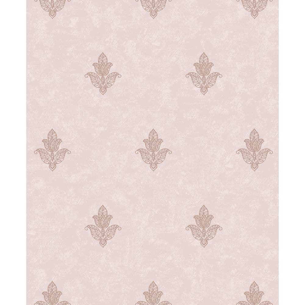 Emporium Collection Pink Mehndi Motif Embossed Metallic Finish Non-Pasted N