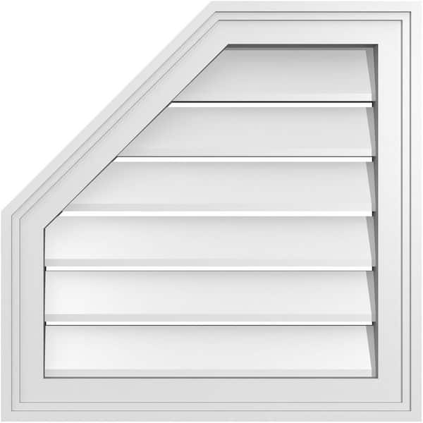 Ekena Millwork 20 in. x 20 in. Octagonal Surface Mount PVC Gable Vent: Functional with Brickmould Frame