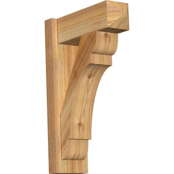 Ekena Millwork 6 in. x 24 in. x 16 in. Western Red Cedar Olympic Craftsman Rough Sawn Outlooker