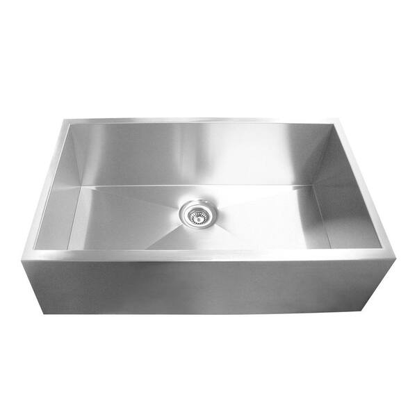 Yosemite Home Decor Farmhouse Apron Front Stainless Steel 33 in. Single Bowl Kitchen Sink in Satin