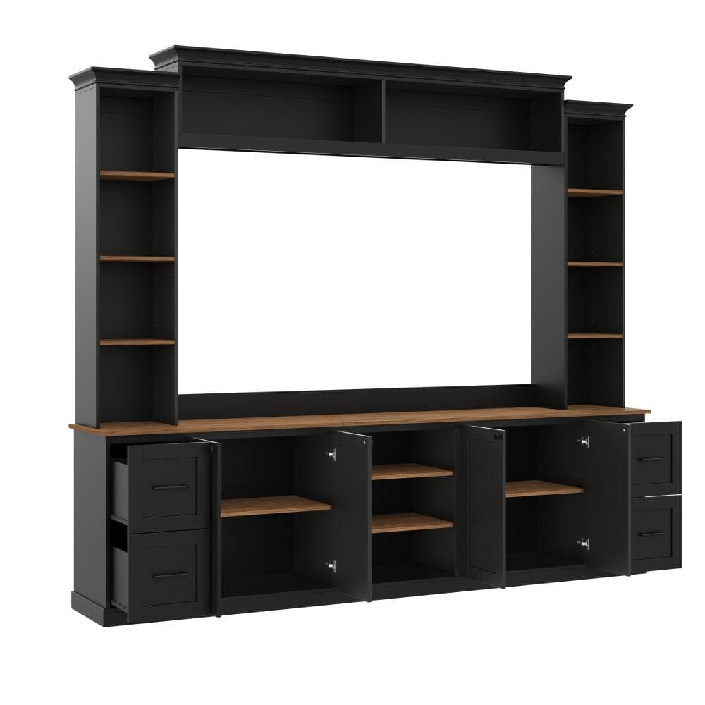4-in-1 Black TV Stand Fits TV's up to 70 in. with Drawers, Adjustable Shelves price history on PriceWatchPro