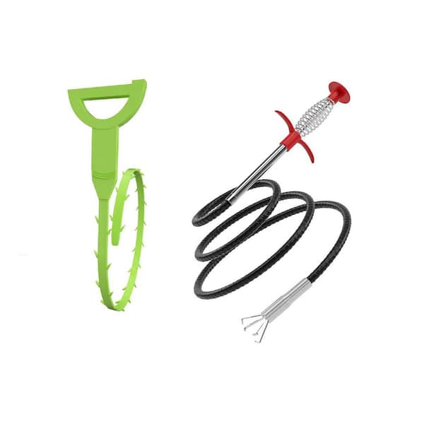 Flexible 35.4 Inch Claw Grabber Pick Up Reacher Tool Bendable Hose for Drains Sink Toilet Home Kitchen