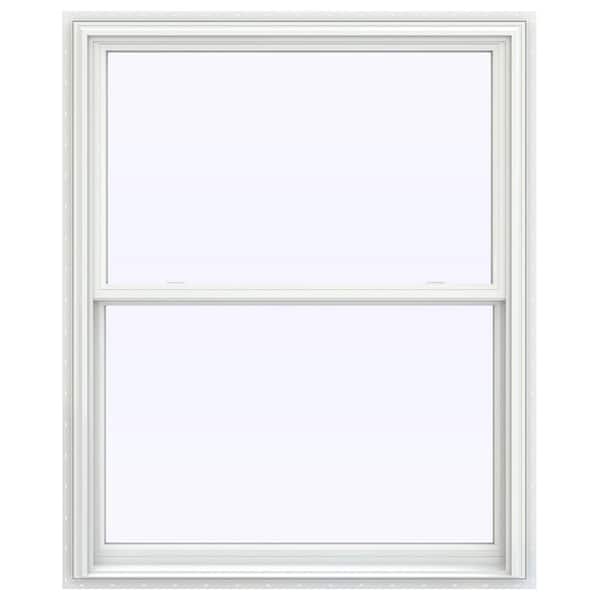 JELD-WEN 43.5 in. x 59.5 in. V-2500 Series White Vinyl Double Hung Window with BetterVue Mesh Screen