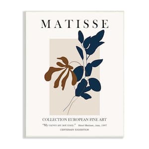 Bold Modern Botanicals Leaf Silhouettes Matisse Text by Ros Ruseva Unframed Nature Art Print 15 in. x 10 in.