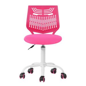 Pink Plastic Upholstered Adjustable Height Task Chair with 5-Wheels