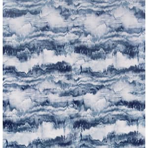 Painted Canvas Navy Non-Woven Paste the Wall Wet Removable Wallpaper