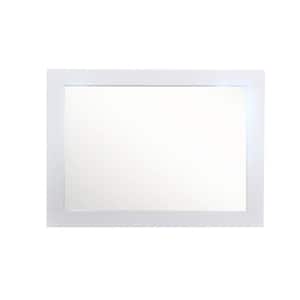 23 in. W x 31 in. H Rectangular Framed Wall Bathroom Vanity Mirror in White