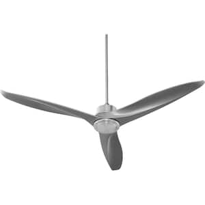 Kress 60 in. 3 Blade Satin Nickel Modern and Contemporary Ceiling Fan
