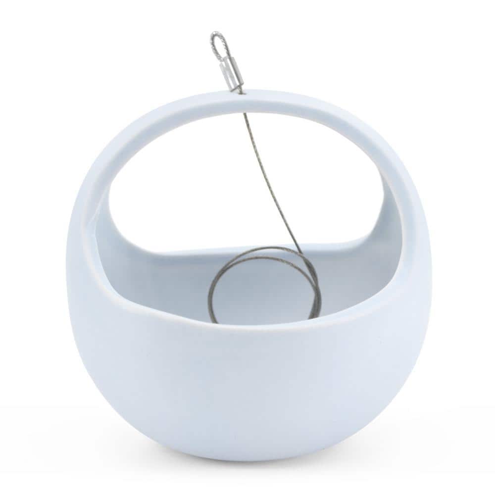 Basket 4-1/2 in. x 4-1/2 in. Sky Ceramic Hanging Planter