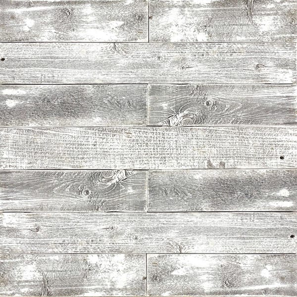 BarnwoodUSA 0.25 in. x 3 in. x 4 ft. White Wash Weathered Barn Wood Boards for DIY Wall Panel, Random Lengths (15 sq. ft. Pack)