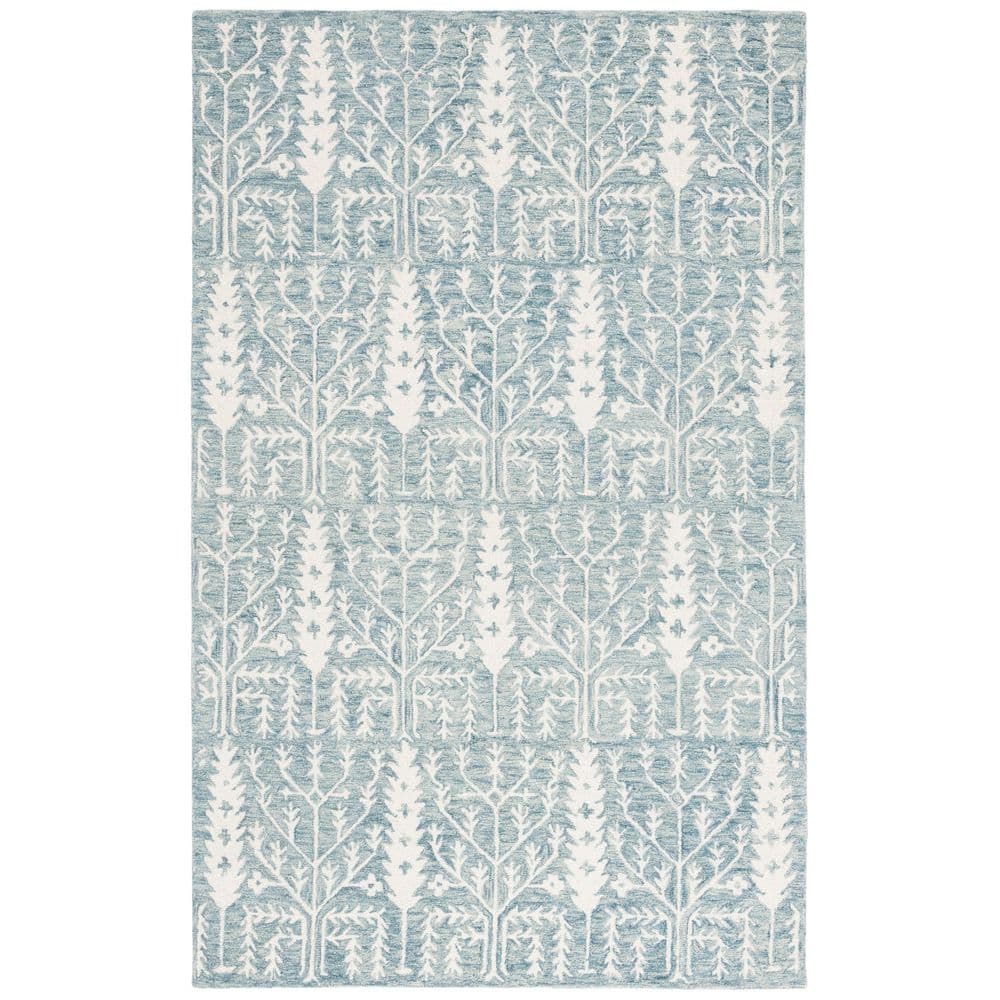 Jardin 3 ft. x 5 ft. Blue/Ivory Geometric Branches Area Rug price history on PriceWatchPro