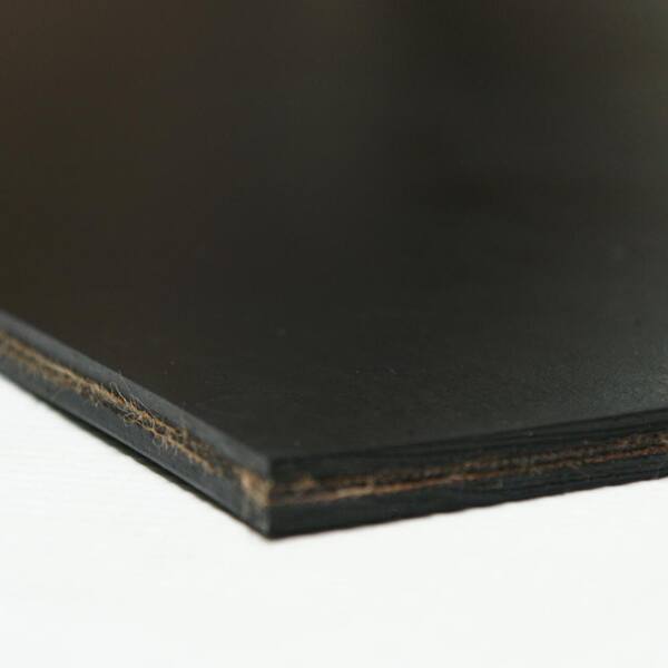 Rubber Sheet .30 Thick x 12 Width x 72 Length 2Ply Rubber-Cal Heavy Black Conveyor Belt Black