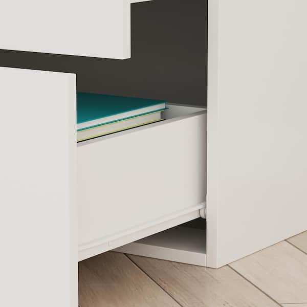 FUFU&GAGA 6-Drawers White Wood Chest of Drawers Storage Cabinet